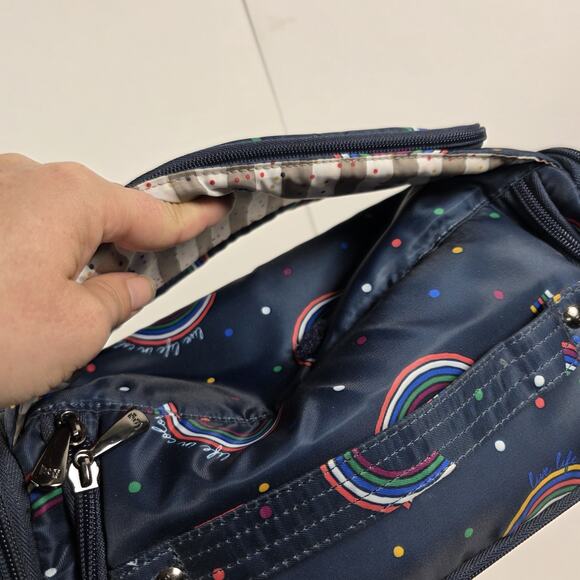 LUG Mini Trolley Cosmetic Bag Rainbow dots luggage Case Travel Pouch Pockets - Picture 16 of 16